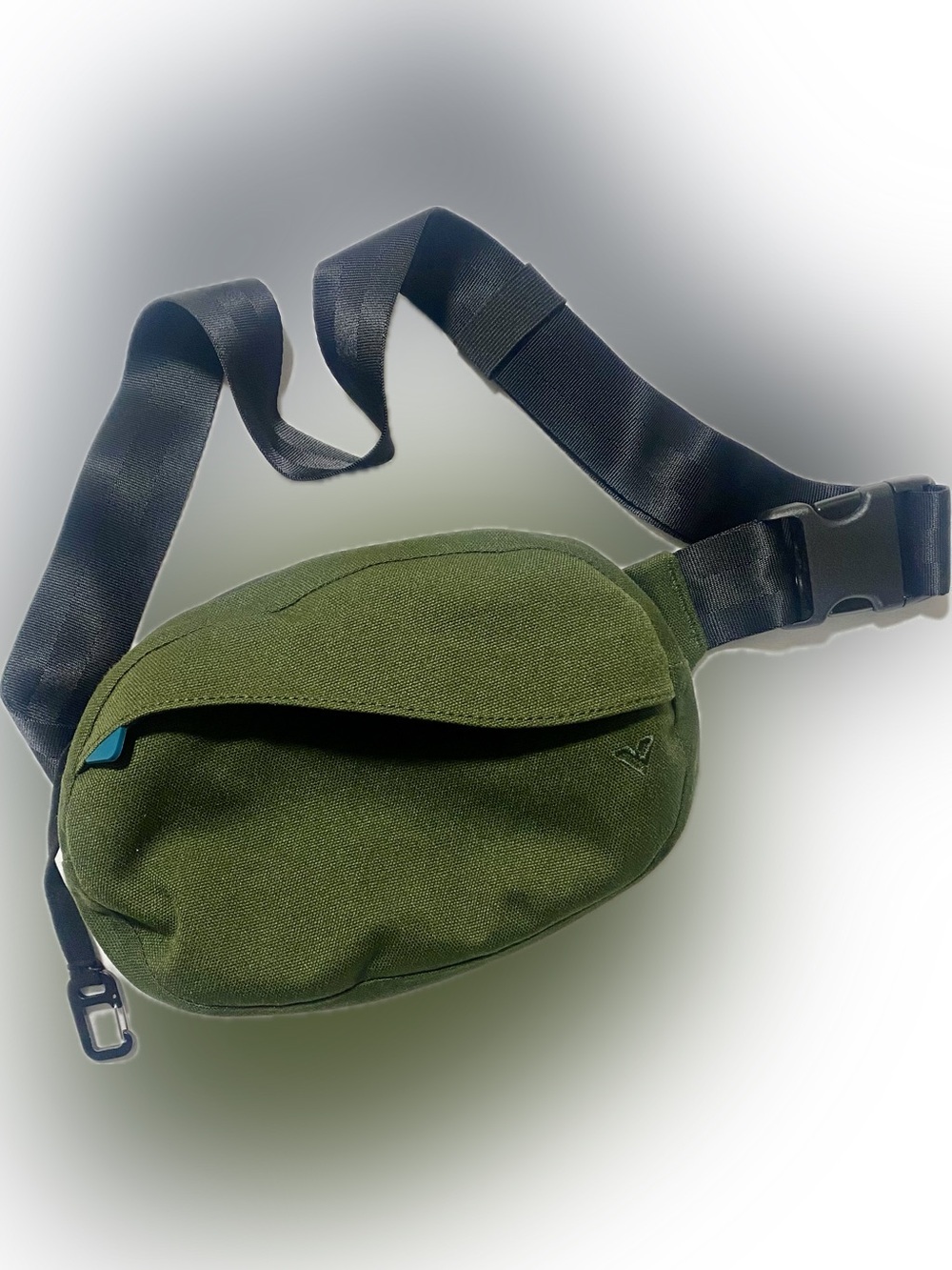 Men's Olive Green Canvas Crossbody Sling Bag